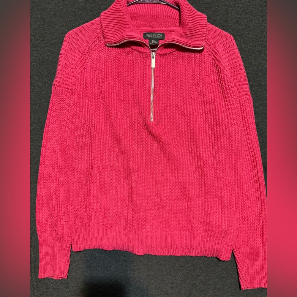 Rachel Zoe Bold Pink Turtleneck Sweater